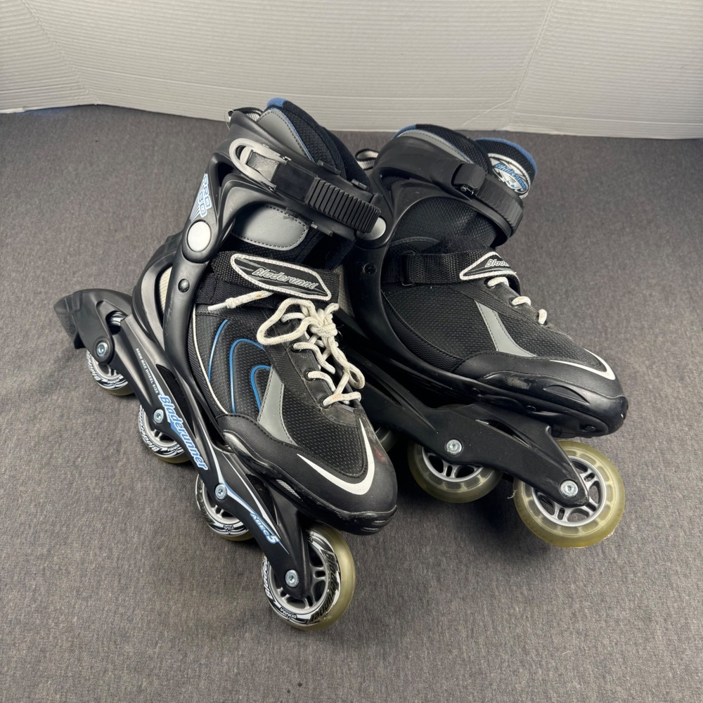 Bladerunner Pro 80 Inline Skates Mens Size 9 Black Blue ABEC 5 80mm Wheels